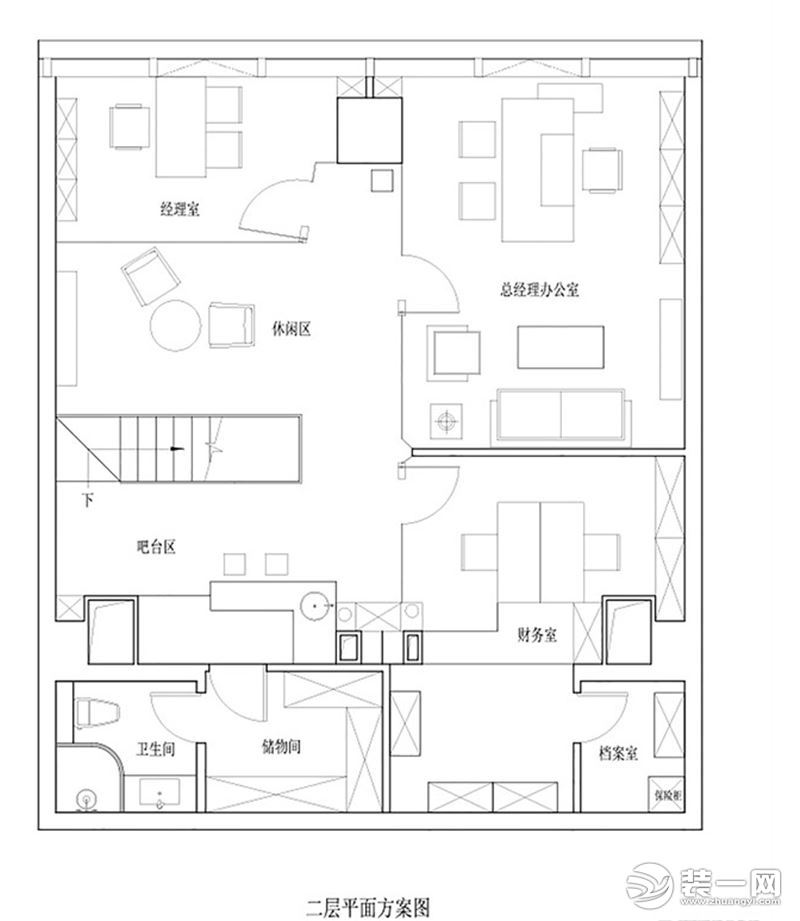 布料公司200平办公室办公室设计平面图